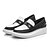 preiswerte Damenhausschuhe und -halbschuhe-Damen Schuhe Kalb Haar Frühling Sommer Herbst Winter Komfort Sneakers Plattform Für Normal Kleid Schwarz/weiss