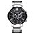 abordables Reloj de pulsera-CURREN Hombre Reloj de Pulsera Cuarzo Acero Inoxidable Banda Plata Negro