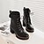 Χαμηλού Κόστους Γυναικείες Μπότες-Γυναικεία Μπότες Κοντόχοντρο Τακούνι Μοντέρνες μπότες Αθλητικό Causal ΕΞΩΤΕΡΙΚΟΥ ΧΩΡΟΥ Κορδόνια Δερματίνη Χειμώνας Λευκό / Μαύρο
