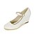 cheap Wedding Shoes-Women&#039;s Wedge Heels Silk Spring / Summer / Fall Heels Wedge Heel Buckle Golden / Champagne / Ivory / Wedding / Party &amp; Evening