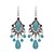 cheap Earrings-Women&#039;s Turquoise Leaf Drop Flower Tassel Bohemian Vintage European Fashion Carved Silver Plated Turquoise Earrings Jewelry Blue For Daily Casual