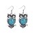 cheap Earrings-Women&#039;s Girls&#039; Turquoise Owl Ladies Bohemian Vintage western style Rhinestone Silver Plated Imitation Diamond Earrings Jewelry Blue For Party Daily Casual