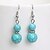 cheap Earrings-Women&#039;s Girls&#039; Ladies Bohemian Vintage Rhinestone Silver Plated Earrings Jewelry Blue For Casual / Turquoise