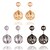 cheap Earrings-Vintage Fashion Gold Plated Double Ball 18K Gold Stud Earrings For Women Design Fashion Scrub Surface Earrings