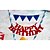 billige Kaketopper-Kakepynt rustikk Theme Monogram Kort Papir Bursdag med Bånd 5Pieces OPP