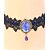 cheap Choker Necklaces-Women&#039;s Onyx Crystal Synthetic Sapphire Choker Necklace faceter Flower Ladies Personalized Gothic Elegant Crystal Alloy Black Purple Red Dark Green Dark Blue Necklace Jewelry For Wedding Party Gift