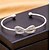 cheap Bracelets-Women&#039;s Crystal Bracelet Bangles Cuff Bracelet Double Heart Bowknot Ladies Personalized Fashion Open Alloy Bracelet Jewelry Golden / Silver For Christmas Gifts Daily Casual