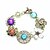 cheap Bracelets-Fashion Vintage Bracelet Antique Copper Rhinestone Crystal Colorful Flower Charms Bracelets Women Luxury Accessories
