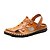 ieftine Sandale Bărbați-Bărbați Vară Casual Sandale Imitație de Piele Anti-Alunecare Negru / Galben / Kaki
