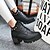 Χαμηλού Κόστους Γυναικείες Μπότες-Γυναικεία παπούτσια-Μπότες-Φόρεμα Καθημερινό-Χαμηλό Τακούνι Πλατφόρμα-Πλατφόρμες-PU-Μαύρο Γκρι Αμύγδαλο