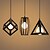 abordables Suspension-3 lumières Style mini Lampe suspendue Métal Finitions Peintes Rétro 110-120V 220-240V