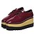 voordelige Dames Oxfordschoenen-Dames Sneakers Lente Herfst Kunstleer Buiten Creepers Hak Veters Zwart Bordeaux Wandelen