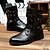 cheap Men&#039;s Boots-Men&#039;s Spring / Fall / Winter Fashion Boots Casual Boots Leather Black / Lace-up