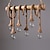 abordables Diseño cluster-6 luces de 80 cm colgante de luz led diseño de grupo madera / bambú cadena de comedor campestre / cable ajustable 110-120v 220-240v
