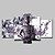 Недорогие Картины с людьми-Ручная роспись Люди Любые формы холст Hang-роспись маслом Украшение дома 5 панелей