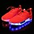 abordables Chaussures garçons-Garçon-Décontracté-Noir Rouge-Talon Plat-Light Up Chaussures-Baskets-Tissu