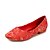 זול נעלי חתונות-נשים שטוחות כותנה סתיו חתונה הליכה עקב שטוח אדום שטוח