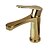 お買い得  浴室・洗面台用水栓金具-バスルームのシンクの蛇口 - 回転可 Ti-PVD センターセット 一つ / シングルハンドルつの穴Bath Taps / 真鍮