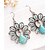 cheap Earrings-Women&#039;s Girls&#039; Turquoise Animal Peacock Ladies Bohemian Vintage western style Silver Plated Imitation Diamond Earrings Jewelry Blue For Party Casual Daily