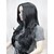 abordables Perruques Synthétiques Sans Bonnet-Perruque Synthétique Ondulé Style Sans bonnet Perruque Noir Cheveux Synthétiques Femme Noir Perruque Long Noir perruque