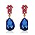 voordelige Oorbellen-Dames Synthetische Sapphire Druppel oorbellen - Kristal, Verguld Drop Vintage, Europees, Modieus Blauw Voor Feest Dagelijks Causaal
