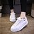 billige Sneakers til kvinder-Dame Kondisko udendørs Atletisk Sommer Vinter Snøring Platform Creepers Gang Læder Sort Hvid