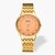 baratos Relógios Clássicos-Homens Relógio de Moda Quartzo Impermeável Aço Inoxidável Banda Casual Dourada