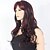 cheap Synthetic Trendy Wigs-Synthetic Wig Wavy Wavy Wig Long Burgundy Synthetic Hair Women&#039;s Red