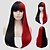 baratos Perucas Sintéticas sem Touca-Perucas sintéticas Liso Peruca Longo Preto / Vermelho Cabelo Sintético Mulheres Vermelho