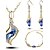 cheap Earrings-Elegant Luxury Design New Fashion 18k Rose Gold Plated Colorful Austrian Crystal Drop Jewelry Sets Women Gift