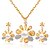 זול סטים של תכשיטים-בגדי ריקוד נשים שרשרת / עגילים עגילים תכשיטים זהב עבור חתונה Party יומי קזו&#039;אל