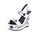 halpa Naisten sandaalit-Sandaalit-Kiilakorko-Naisten kengät-PU-Musta / Valkoinen-Rento-Kiilat