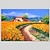 olcso Képek-Hang festett olajfestmény Kézzel festett - Landscape Klasszikus / Hagyományos / Mediterrán Vászon