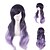 halpa Räätälöidyt peruukit-Naisten Synteettiset peruukit Koneella valmistettu Suora Kinky Straight Purppura Liukuvärjätyt hiukset Cosplay-peruukki Lolita Wig