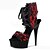 preiswerte Damensandalen-Damen Mit Schleife Lackleder Sommer / Herbst Leuchtende LED-Schuhe / Club-Schuhe High Heels Stöckelabsatz / Kristallabsatz Spitze / Band-Bindung Schwarz / Rot / Schwarz / weiss / Leopard