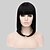 cheap Synthetic Trendy Wigs-Synthetic Wig Straight Straight Bob Wig Medium Length Black Synthetic Hair Women&#039;s Black