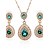 cheap Jewelry Sets-Women&#039;s Crystal Jewelry Set Pendant Necklace Necklace / Earrings Vintage European Fashion Crystal Rhinestone Earrings Jewelry Red / Green / Blue For Wedding Party Daily Casual Work