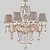 billige Lanternedesign-6-Light 70(27.5&quot;） Crystal Chandelier Glass Fabric Candle-style Electroplated Modern Contemporary 110-120V 220-240V