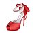 billige Brudesko-Women&#039;s Sandals Lace Up Sandals Strappy Sandals Wedding Party &amp; Evening Wedding Sandals Summer Pearl Stiletto Heel Satin Silver White Ivory