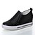 abordables Baskets femme-Femme Baskets Printemps Automne Similicuir Décontracté Talon Compensé Blanc Noir Argent 7,5 à 9,5 cm