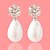 abordables Pendientes-Women&#039;s Synthetic Diamond Stud Earrings Fashion Pearl Earrings Jewelry Silver For Party Wedding