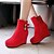 cheap Women&#039;s Boots-Women&#039;s Boots Winter Wedges PU Dress / Casual Wedge Heel Others Black / Blue / Red Walking