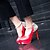 billige Højhælede sko til kvinder-Damer Sko Kunstlæder Forår Efterår Hæle Gang Stilethæle Krystal Imitationsperler for Afslappet Hvid Sort Rød