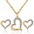 cheap Jewelry Sets-Women&#039;s Stud Earrings Pendant Necklace Necklace / Earrings Hollow Out Heart Hollow Heart Ladies Fashion Bridal Earrings Jewelry White / Gold For Wedding Party Casual Daily Masquerade Engagement Party