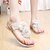 baratos Sandálias de mulher-Feminino Sapatos Couro Ecológico Verão Sandálias Rasteiro Apliques Para Casual Preto Fúcsia Verde Rosa claro Nú