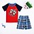 cheap Sets-Toddler Boys&#039; Cartoon Daily Patchwork Short Sleeve Cotton Clothing Set / Sleepwear Red