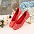 זול נעלי חתונות-נשים שטוחות כותנה סתיו חתונה הליכה עקב שטוח אדום שטוח