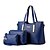 baratos Conjunto de Bolsas-Mulheres Bolsas PU Tote / Bolsa de Ombro / Conjuntos de saco Tachas Sólido Café / Vinho / Azul Real / Conjuntos de sacolas