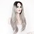 cheap Synthetic Wigs-Synthetic Lace Front Wig Natural Wave Loose Wave Middle Part Lace Front Wig Long Grey Synthetic Hair Women&#039;s Ombre Hair Dark Roots Natural Hairline Gray