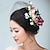 tanie Kapelusze i fascynatory-fascynatorzy kapelusze jesień weselne nakrycia głowy len wyścigi konne dzień kobiet królewski astcot styl vintage kwiat elegancki z kwiatowym nakryciem głowy nakrycia głowy